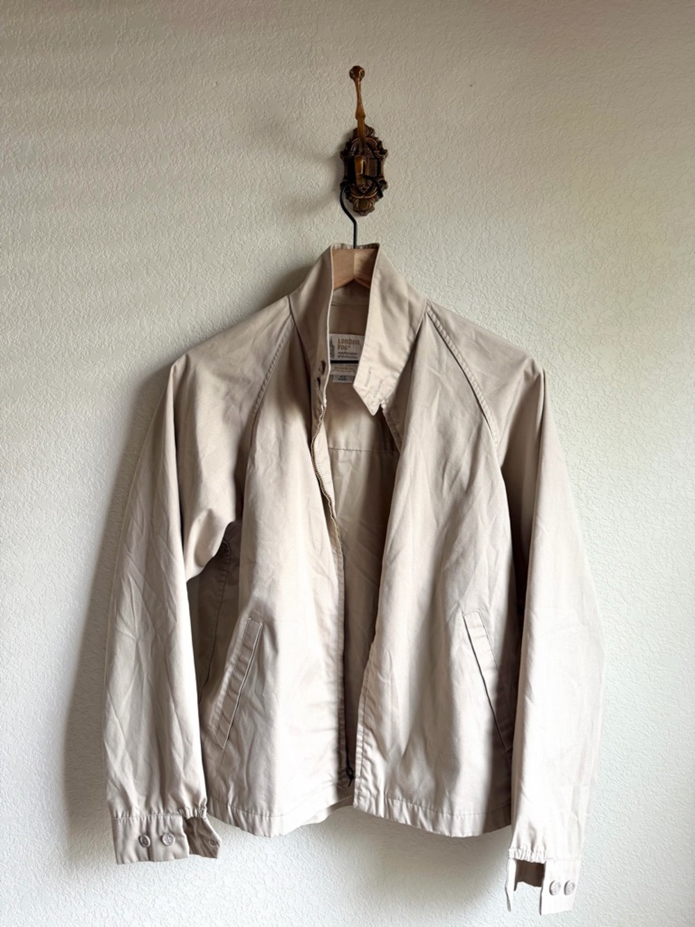 London Fog Light Beige Funnel Neck Jacket